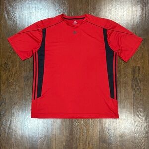 Red Adidas center logo short sleeve t-shirt